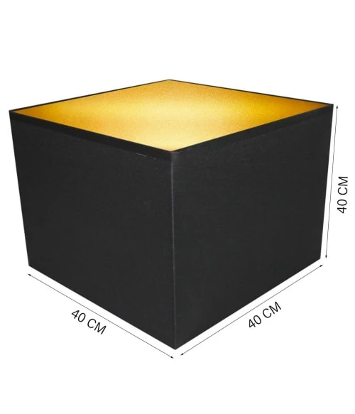Abat-jours Lampadaires Abat-jour Carré Pour Lampadaire Noir Et Or T 40 X H 40 5 Abat-jours Lampadaires Abat-jour Carré Pour Lampadaire Noir Et Or T 40 X H 40 – Image 3