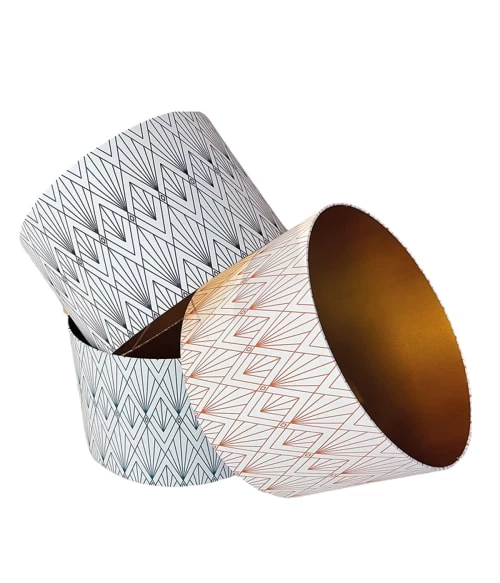 Abat-jours Lampadaires Abat-jour Cathédrale Bleu Marine Intérieur Cuivré T 40 X H 25 4 Abat-jours Lampadaires Abat-jour Cathédrale Bleu Marine Intérieur Cuivré T 40 X H 25 – Image 2