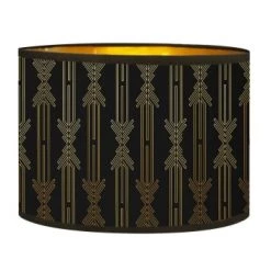 Abat-jours Lampadaires Abat-jour Lampadaire Doré Imprimé Noir Et Or Lazarre T 40 X H 25 -Lampadaires || Lustres || Guirlandes et décorations lumineuses Soldes abat jour chevet dore imprime noir et or lazarre t 25 x h 18