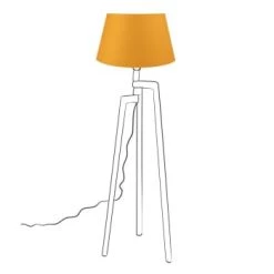 Maisons Du Monde Lampadaires Abat-jour En Velours Gris -Lampadaires || Lustres || Guirlandes et décorations lumineuses Soldes abat jour jaune moutarde so me 1000 15 33 197776 1 2