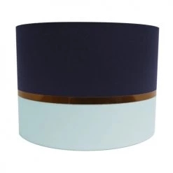 Abat-jours Lampadaires Abat-jour Lampadaire Bicolore Bleu Marine T 45 X H 28 -Lampadaires || Lustres || Guirlandes et décorations lumineuses Soldes abat jour lampadaire bicolore bleu marine t 45 x h 28 2