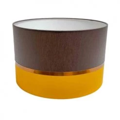 Abat-jours Lampadaires Abat-jour Lampadaire Bicolore Jaune Et Chocolat T 45 X H 28