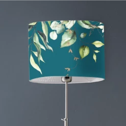 Abat-jours Lampadaires Abat-jour Lampadaire Branche Bleu Canard T 45 X H 25 -Lampadaires || Lustres || Guirlandes et décorations lumineuses Soldes abat jour lampadaire branche bleu canard t 45 x h 25 2