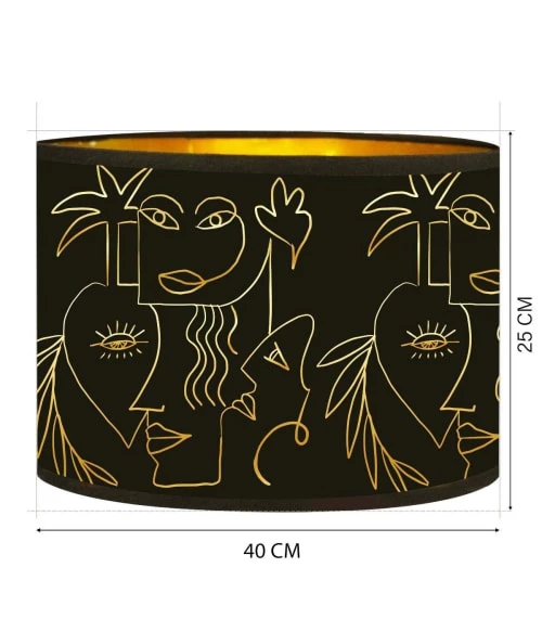 Abat-jours Lampadaires Abat-jour Lampadaire Doré Imprimé Noir Et Or Boho T 40 X H 25 5 Abat-jours Lampadaires Abat-jour Lampadaire Doré Imprimé Noir Et Or Boho T 40 X H 25 – Image 3
