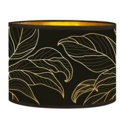 Abat-jours Lampadaires Abat-jour Lampadaire Doré Imprimé Noir Et Or Feuille T 40 X H 25 -Lampadaires || Lustres || Guirlandes et décorations lumineuses Soldes abat jour lampadaire dore imprime noir et or feuille t 40 x h 25 3