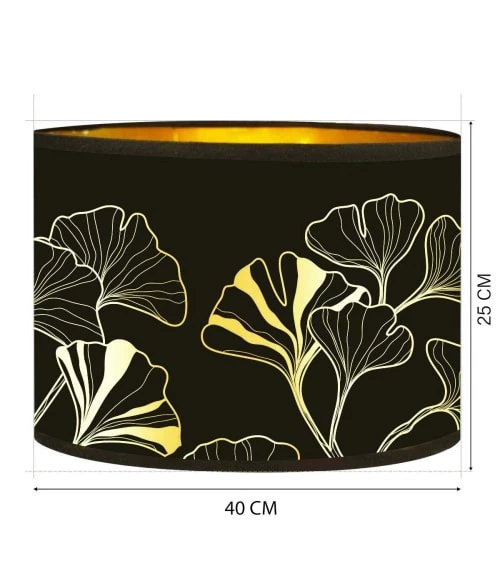 Abat-jours Lampadaires Abat-jour Lampadaire Doré Imprimé Noir Et Or Iris T 40 X H 25 5 Abat-jours Lampadaires Abat-jour Lampadaire Doré Imprimé Noir Et Or Iris T 40 X H 25 – Image 3