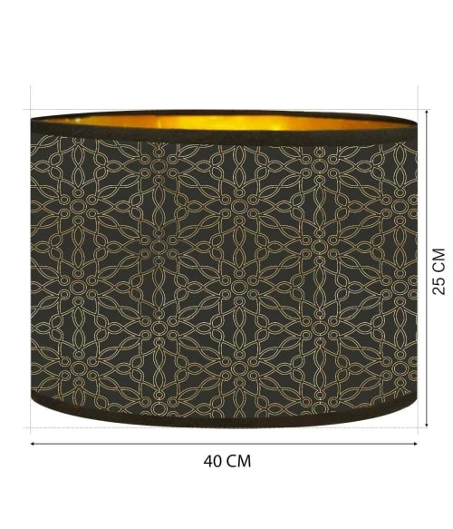 Abat-jours Lampadaires Abat-jour Lampadaire Doré Imprimé Noir Et Or Kiara T 40 X H 25 5 Abat-jours Lampadaires Abat-jour Lampadaire Doré Imprimé Noir Et Or Kiara T 40 X H 25 – Image 3
