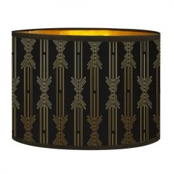 Abat-jours Lampadaires Abat-jour Lampadaire Doré Imprimé Noir Et Or Lazarre T 40 X H 25