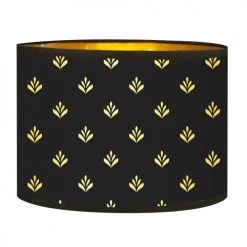 Abat-jours Lampadaires Abat-jour Lampadaire Doré Imprimé Noir Et Or Lys T 40 X H 25