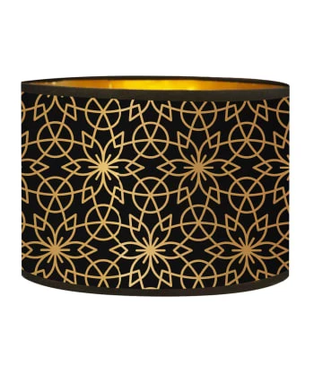 Abat-jours Lampadaires Abat-jour Lampadaire Doré Imprimé Noir Et Or Rosace T 40 X H 25 6 Abat-jours Lampadaires Abat-jour Lampadaire Doré Imprimé Noir Et Or Rosace T 40 X H 25 – Image 4