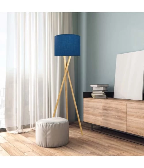 Abat-jours Lampadaires Abat-jour Lampadaire Effet Lin Bleu T 35 X H 20 4 Abat-jours Lampadaires Abat-jour Lampadaire Effet Lin Bleu T 35 X H 20 – Image 2