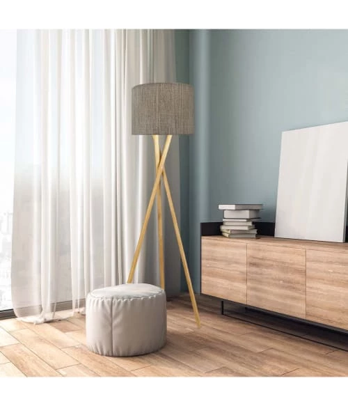 Abat-jours Lampadaires Abat-jour Lampadaire Effet Lin Gris Clair T 35 X H 20 4 Abat-jours Lampadaires Abat-jour Lampadaire Effet Lin Gris Clair T 35 X H 20 – Image 2