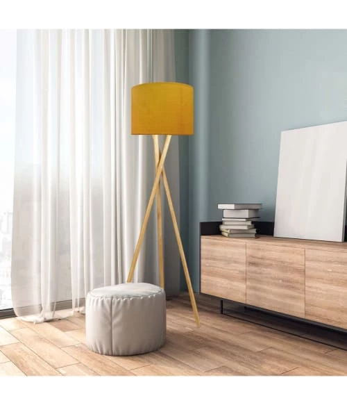 Abat-jours Lampadaires Abat-jour Lampadaire Effet Lin Jaune T 35 X H 20 4 Abat-jours Lampadaires Abat-jour Lampadaire Effet Lin Jaune T 35 X H 20 – Image 2