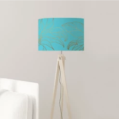 Abat-jours Lampadaires Abat-jour Lampadaire Feuille Bleu Acidulé T 45 X H 25 -Lampadaires || Lustres || Guirlandes et décorations lumineuses Soldes abat jour lampadaire feuille bleu acidule t 45 x h 25 2
