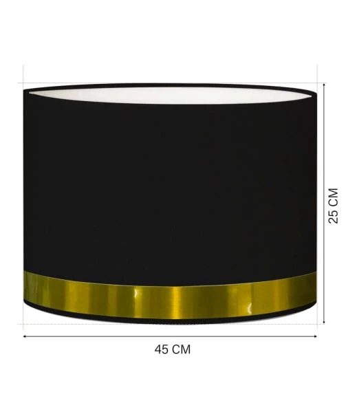 Abat-jours Lampadaires Abat-jour Lampadaire Jonc Noir Et Or T 45 X H 25 5 Abat-jours Lampadaires Abat-jour Lampadaire Jonc Noir Et Or T 45 X H 25 – Image 3