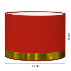 Abat-jours Lampadaires Abat-jour Lampadaire Jonc Rouge Et Or T 45 X H 25 -Lampadaires || Lustres || Guirlandes et décorations lumineuses Soldes abat jour lampadaire jonc rouge et or t 45 x h 25 2