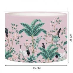 Abat-jours Lampadaires Abat-jour Lampadaire Jungle Rose Poudré T 45 X H 25 -Lampadaires || Lustres || Guirlandes et décorations lumineuses Soldes abat jour lampadaire jungle rose poudre t 45 x h 25 1
