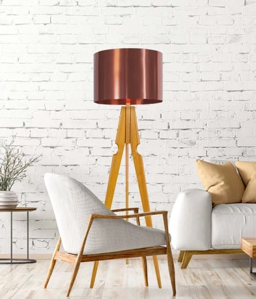 Abat-jours Lampadaires Abat-jour Lampadaire Laqué Cuivre Brillant T 40 X H 25 4 Abat-jours Lampadaires Abat-jour Lampadaire Laqué Cuivre Brillant T 40 X H 25 – Image 2