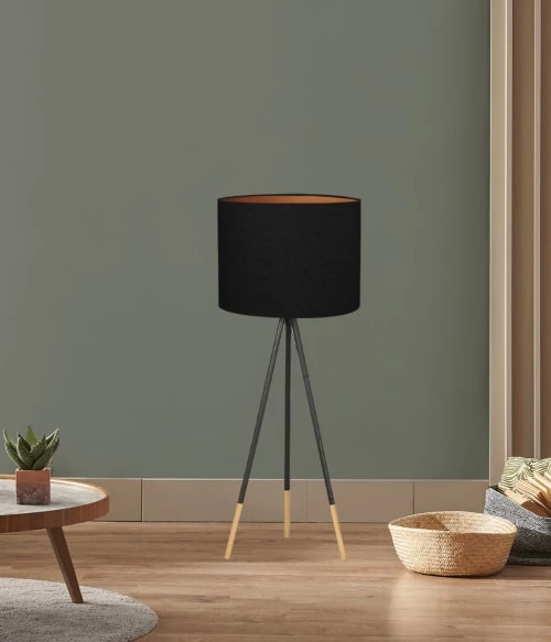 Abat-jours Lampadaires Abat-jour Lampadaire Rond Noir Et Cuivre T 35 X H 30 4 Abat-jours Lampadaires Abat-jour Lampadaire Rond Noir Et Cuivre T 35 X H 30 – Image 2