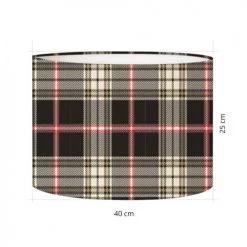 Abat-jours Lampadaires Abat-jour Lampadaire Tartan Meli T 40 X H 27 -Lampadaires || Lustres || Guirlandes et décorations lumineuses Soldes abat jour lampadaire tartan meli t 40 x h 27 2