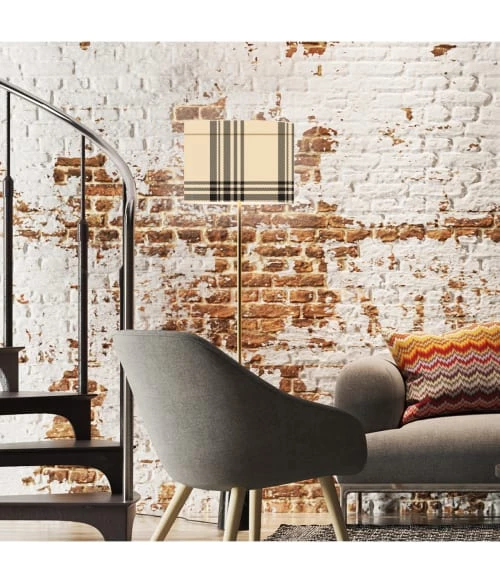 Abat-jours Lampadaires Abat-jour Lampadaire Tartan Sand T 40 X H 27 4 Abat-jours Lampadaires Abat-jour Lampadaire Tartan Sand T 40 X H 27 – Image 2