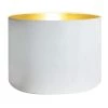 Abat-jours Lampadaires Abat-jour Rond Blanc Et Or T 35 X H 30 -Lampadaires || Lustres || Guirlandes et décorations lumineuses Soldes abat jour rond blanc et or t 35 x h 30