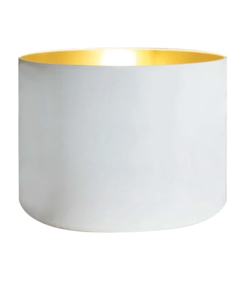 Abat-jours Lampadaires Abat-jour Rond Blanc Et Or T 35 X H 30 3 Abat-jours Lampadaires Abat-jour Rond Blanc Et Or T 35 X H 30