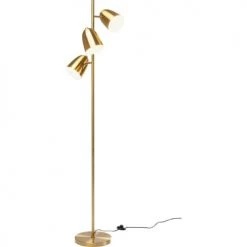 Kare Design Lampadaires Lampadaire 3 Abat-jours En Acier Doré H160 -Lampadaires || Lustres || Guirlandes et décorations lumineuses Soldes lampadaire 3 abat jours en acier dore h160 3