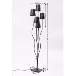 Kare Design Lampadaires Lampadaire 5 Abat-jours En Acier Noir H163 -Lampadaires || Lustres || Guirlandes et décorations lumineuses Soldes lampadaire 5 abat jours en acier noir h163 4