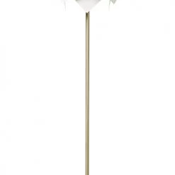 Dyberg Larsen Lampadaires Lampadaire à Ailettes Polycarbonate Blanc, Pied Laiton, H150 Cm D35 Cm