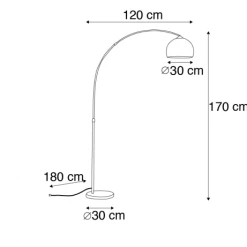 QAZQA Lampadaires Lampadaire à Arc En Acier Cuivre -Lampadaires || Lustres || Guirlandes et décorations lumineuses Soldes lampadaire a arc en acier cuivre 1