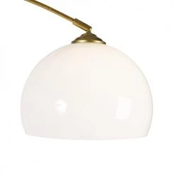 QAZQA Lampadaires Lampadaire à Arc En Acier Doré/laiton -Lampadaires || Lustres || Guirlandes et décorations lumineuses Soldes lampadaire a arc en acier dore laiton 3