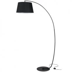 Homcom Lampadaires Lampadaire à Arc Salon Courbée H190 Cm Métal Lin Noir