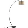ATHM DESIGN Lampadaires Lampadaire Abat Jour Beige PVC Rotin Pied Métal -Lampadaires || Lustres || Guirlandes et décorations lumineuses Soldes lampadaire abat jour beige pvc rotin pied metal