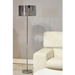 ATHM DESIGN Lampadaires Lampadaire Abat Jour Et Pied Métal Argent -Lampadaires || Lustres || Guirlandes et décorations lumineuses Soldes lampadaire abat jour et pied metal argent 2