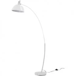 ATHM DESIGN Lampadaires Lampadaire Abat Jour Et Pied Métal Blanc