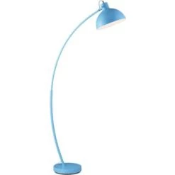 ATHM DESIGN Lampadaires Lampadaire Abat Jour Et Pied Métal Bleu -Lampadaires || Lustres || Guirlandes et décorations lumineuses Soldes lampadaire abat jour et pied metal bleu 3