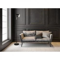 ATHM DESIGN Lampadaires Lampadaire Abat Jour Et Pied Métal Noir -Lampadaires || Lustres || Guirlandes et décorations lumineuses Soldes lampadaire abat jour et pied metal noir 37