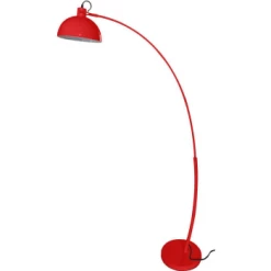 ATHM DESIGN Lampadaires Lampadaire Abat Jour Et Pied Métal Rouge -Lampadaires || Lustres || Guirlandes et décorations lumineuses Soldes lampadaire abat jour et pied metal rouge 2