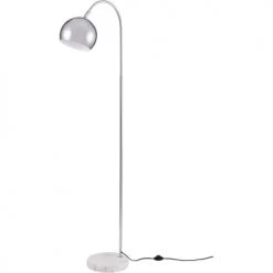 ATHM DESIGN Lampadaires Lampadaire Abat Jour Métal Argent Pied Métal Effet Marbre