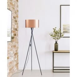 ATHM DESIGN Lampadaires Lampadaire Abat Jour PVC Cuivre Pieds Métal -Lampadaires || Lustres || Guirlandes et décorations lumineuses Soldes lampadaire abat jour pvc cuivre pieds metal 2