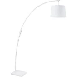 ATHM DESIGN Lampadaires Lampadaire Abat Jour Tissu Blanc Et Pied Métal -Lampadaires || Lustres || Guirlandes et décorations lumineuses Soldes lampadaire abat jour tissu blanc et pied metal 11