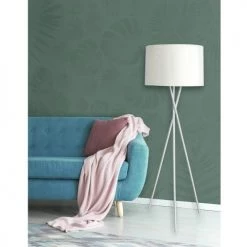 ATHM DESIGN Lampadaires Lampadaire Abat Jour Tissu Blanc Et Pied Métal -Lampadaires || Lustres || Guirlandes et décorations lumineuses Soldes lampadaire abat jour tissu blanc et pied metal 18