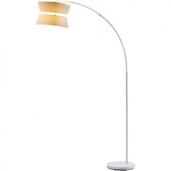 ATHM DESIGN Lampadaires Lampadaire Abat Jour Tissu Blanc Pied Métal -Lampadaires || Lustres || Guirlandes et décorations lumineuses Soldes lampadaire abat jour tissu blanc pied metal 3