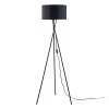 ATHM DESIGN Lampadaires Lampadaire Abat Jour Tissu Noir Et Pied Métal -Lampadaires || Lustres || Guirlandes et décorations lumineuses Soldes lampadaire abat jour tissu noir et pied metal 1