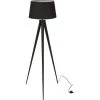ATHM DESIGN Lampadaires Lampadaire Abat Jour Tissu Noir Et Pied Métal -Lampadaires || Lustres || Guirlandes et décorations lumineuses Soldes lampadaire abat jour tissu noir et pied metal 10
