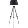 ATHM DESIGN Lampadaires Lampadaire Abat Jour Tissu Noir Et Pieds Bois -Lampadaires || Lustres || Guirlandes et décorations lumineuses Soldes lampadaire abat jour tissu noir et pieds bois 1