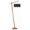 ATHM DESIGN Lampadaires Lampadaire Abat Jour Tissu Noir Pied Bois -Lampadaires || Lustres || Guirlandes et décorations lumineuses Soldes lampadaire abat jour tissu noir pied bois