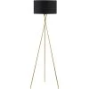 ATHM DESIGN Lampadaires Lampadaire Abat Jour Tissu Noir Pieds Métal -Lampadaires || Lustres || Guirlandes et décorations lumineuses Soldes lampadaire abat jour tissu noir pieds metal