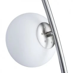 ATHM DESIGN Lampadaires Lampadaire Abat Jour Verre Et Pied Métal Argent -Lampadaires || Lustres || Guirlandes et décorations lumineuses Soldes lampadaire abat jour verre et pied metal argent 2